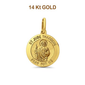 14K Yellow Gold St. Jude Thaddeus Religious Pendant 18mmX18mm 2.0 grams